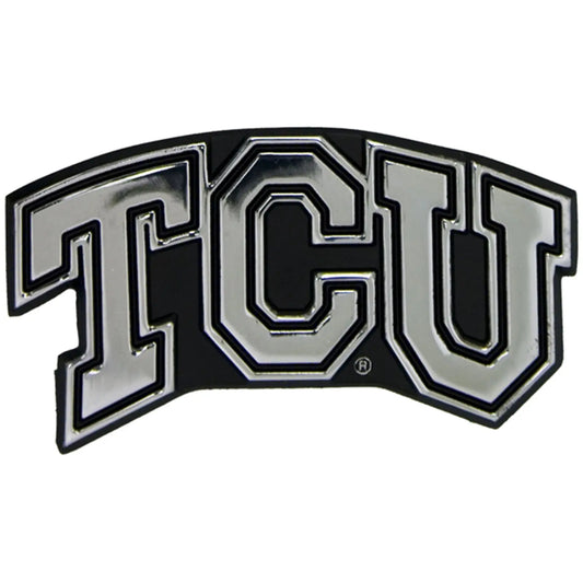 TCU Horned Frogs 'TCU' Solid Metal Chrome Plated Car Auto Emblem 