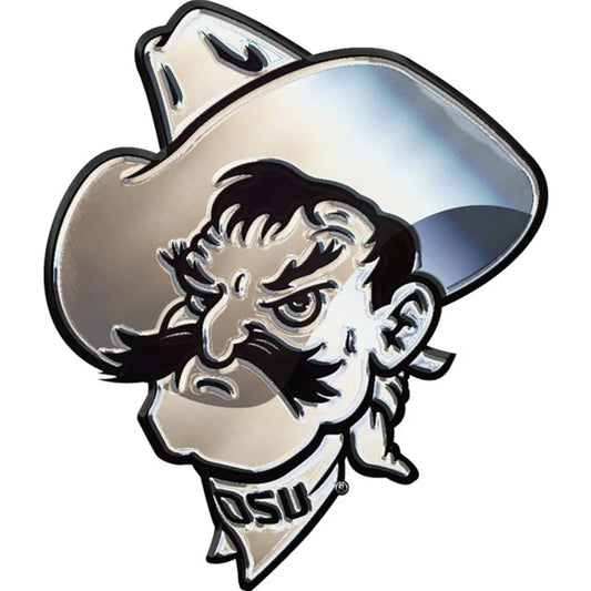 Oklahoma State Cowboys Pistol Pete Auto Car Solid Metal Emblem 