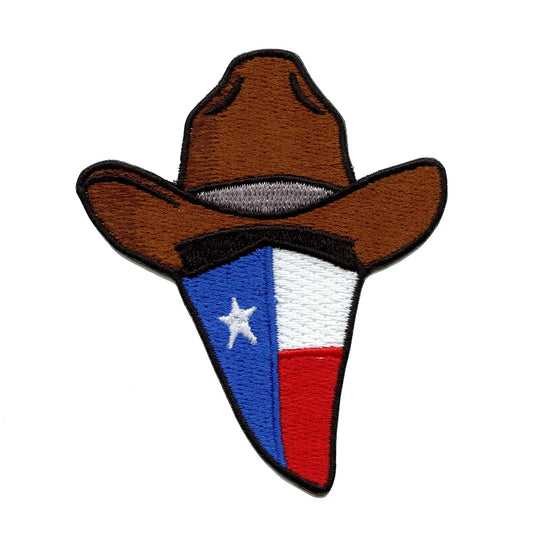 Texas Flag Cowboy Bandana Embroidered Iron On Patch 