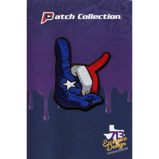 Houston Pride Texans Hand Sign Throwing Up The H Iron On Patch 