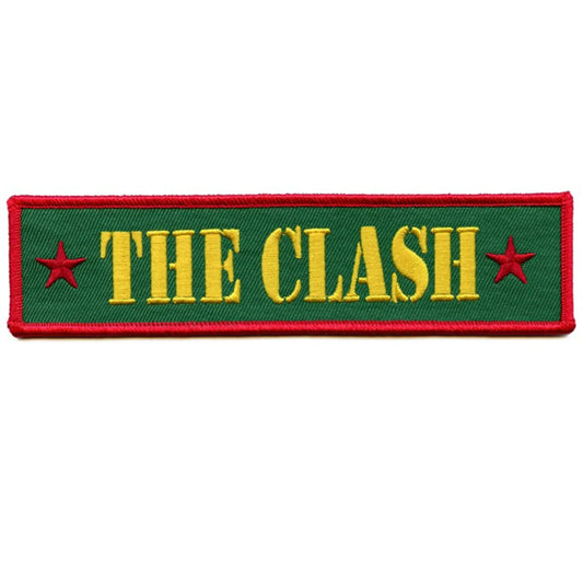 The Clash Logo Strip Patch Star Military Green Embroidered Iron On