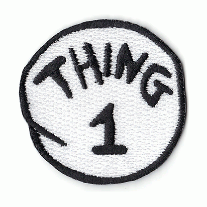 Thing 1 or Thing 2 Iron On Embroidered Patches – Patch Collection