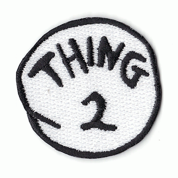 Thing 1 Thing 2 Iron On Embroidered Patches 