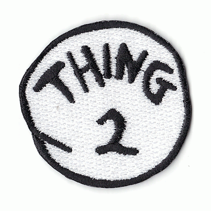 Thing 1 or Thing 2 Iron On Embroidered Patches – Patch Collection