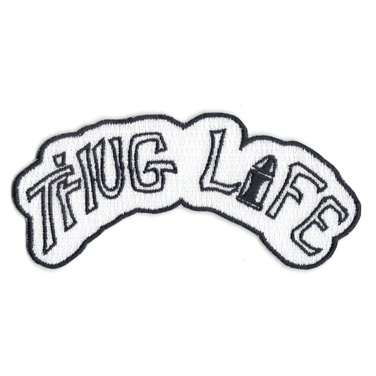 Thug Life Tattoo Patch West Coast Rapper Embroidered Iron On 