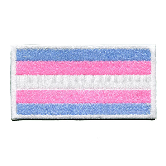 Transgender Pride Flag Patch LGBTQ+ Embroidered Iron On 