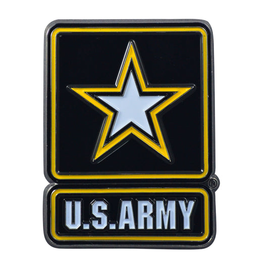 U.S Army Solid Metal Chrome Plated Car Auto Color Emblem