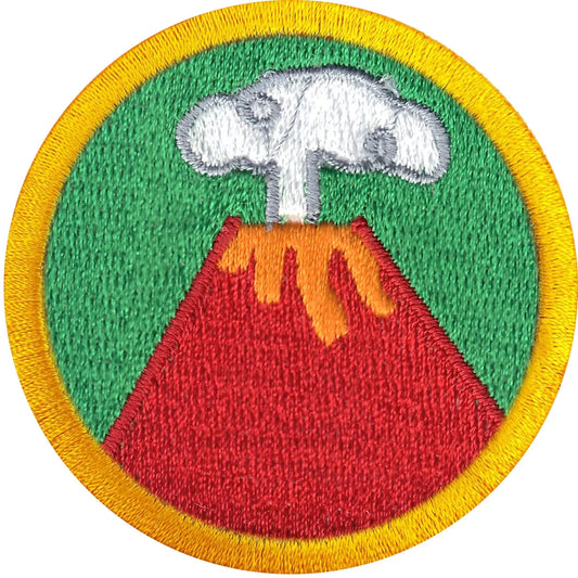 Volcanic Eruption Science Scouts Merit Badge Iron on Patch 