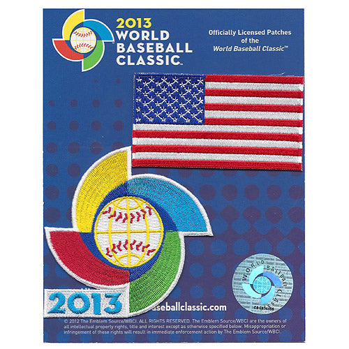 U.S.A. America Flag 2013 World Baseball Classic Patch Pack 