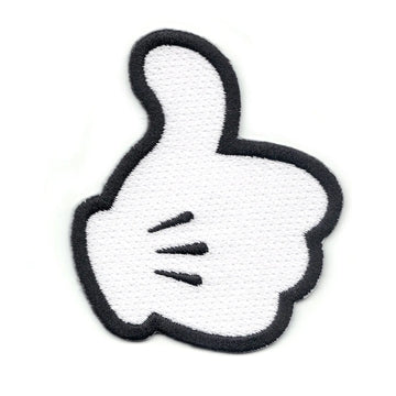 White Glove Thumbs Up Logo Iron On Patch 