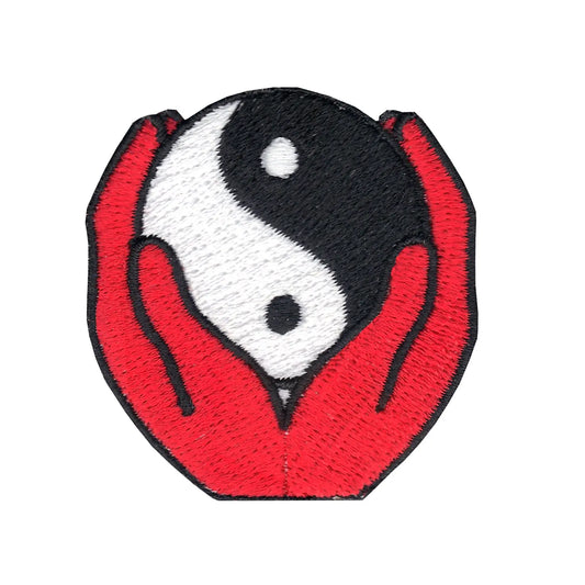 Yin Yang In Hands Embroidered Iron On Patch 