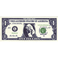 One Zillion Dollar Bill Motif Iron On Applique Foto Patch